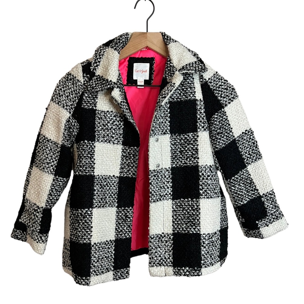 Cat & Jack Buffalo Plaid Tweed Coat